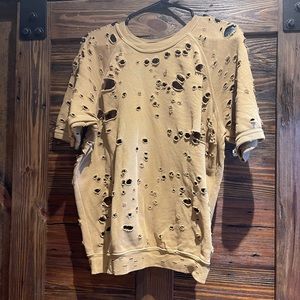 NSF Distressed Short Sleeve Sweatshirt